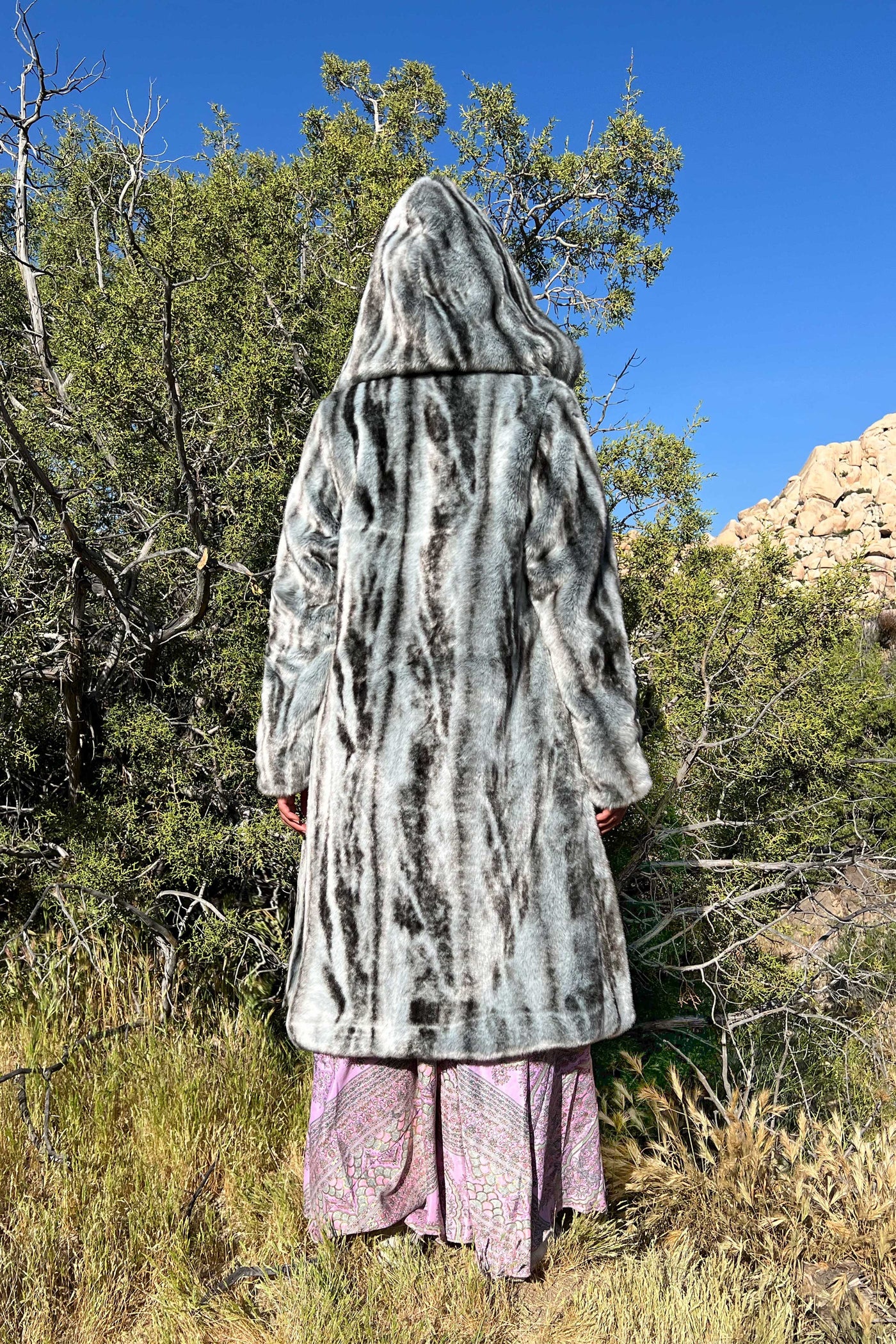 Women's Playa Coat in "Silver Slate" Chinchilla STOCK
