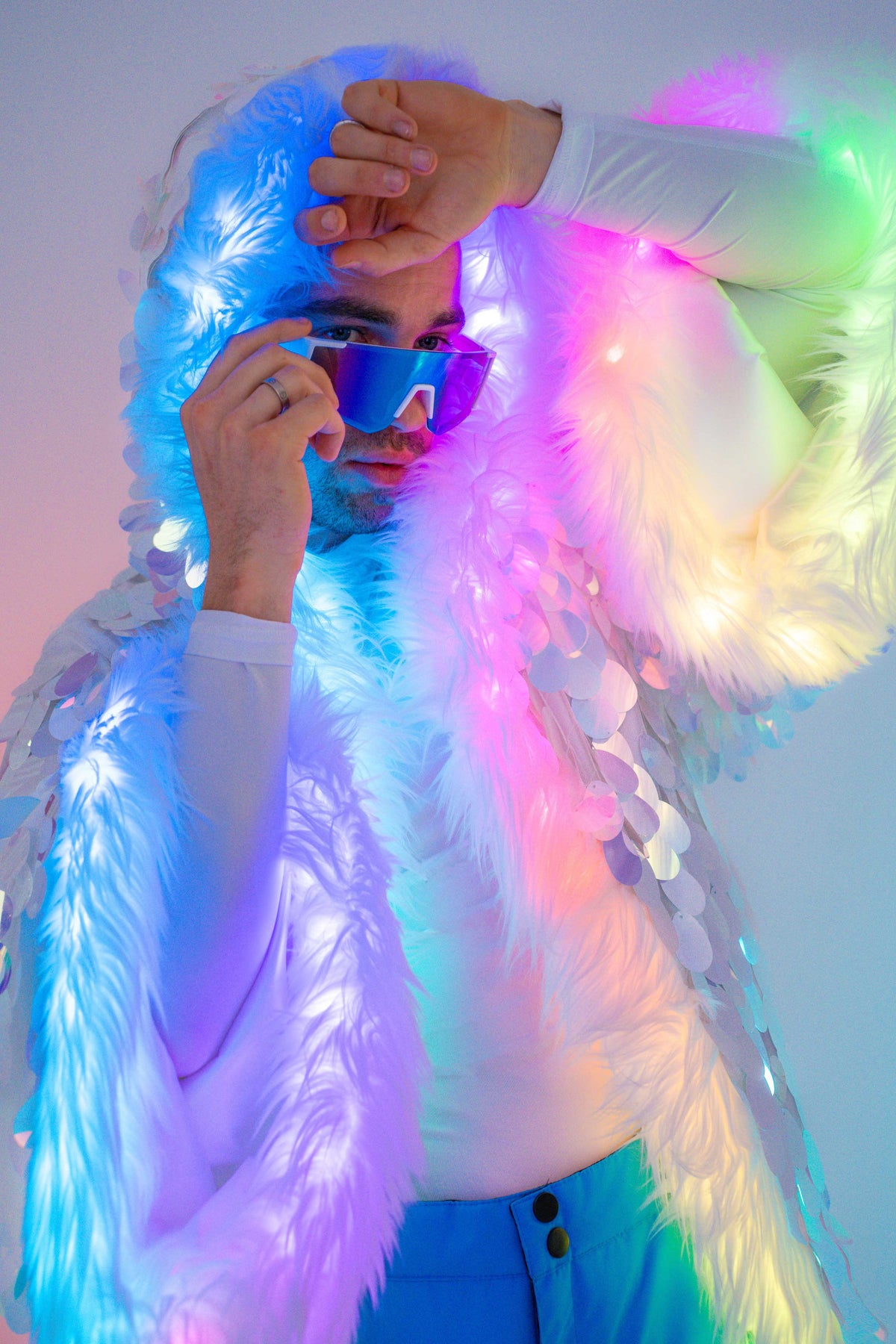 Led Sequins men LED Big Bling Sequin Kimono in