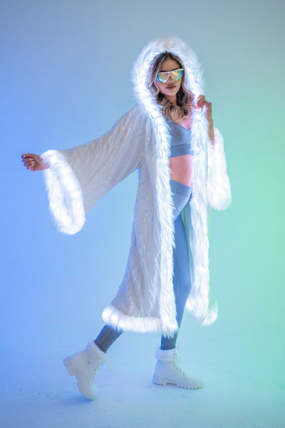 LED Tiny Twinkle Sequin Kimono in "White Radiant Dream"