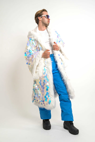 Big Bling Sequin Kimono in "White Iridescent"