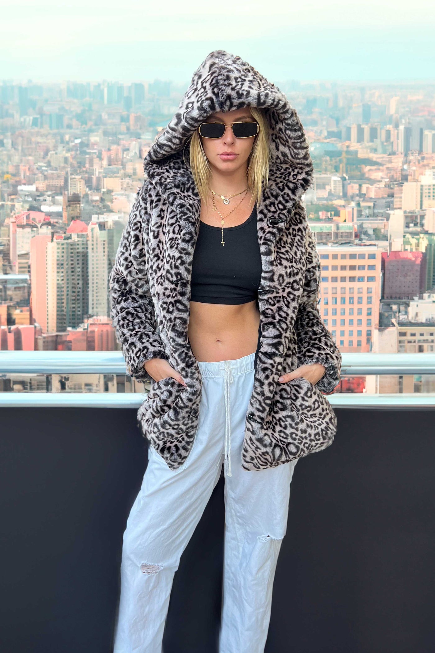 Women's Short Playa Coat in "Luxe Leopard" STOCK