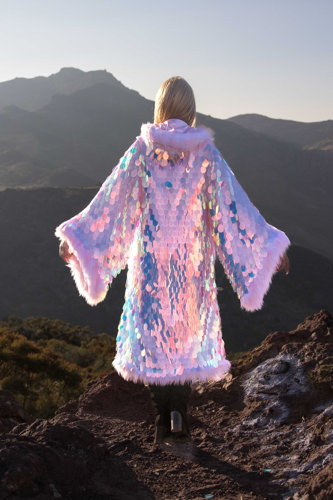 LED Big Bling Sequin Kimono in "Barbie" IN STOCK M/L