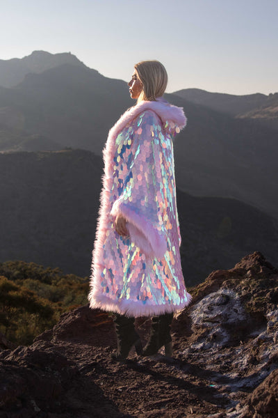 LED Big Bling Sequin Kimono in "Barbie" IN STOCK M/L