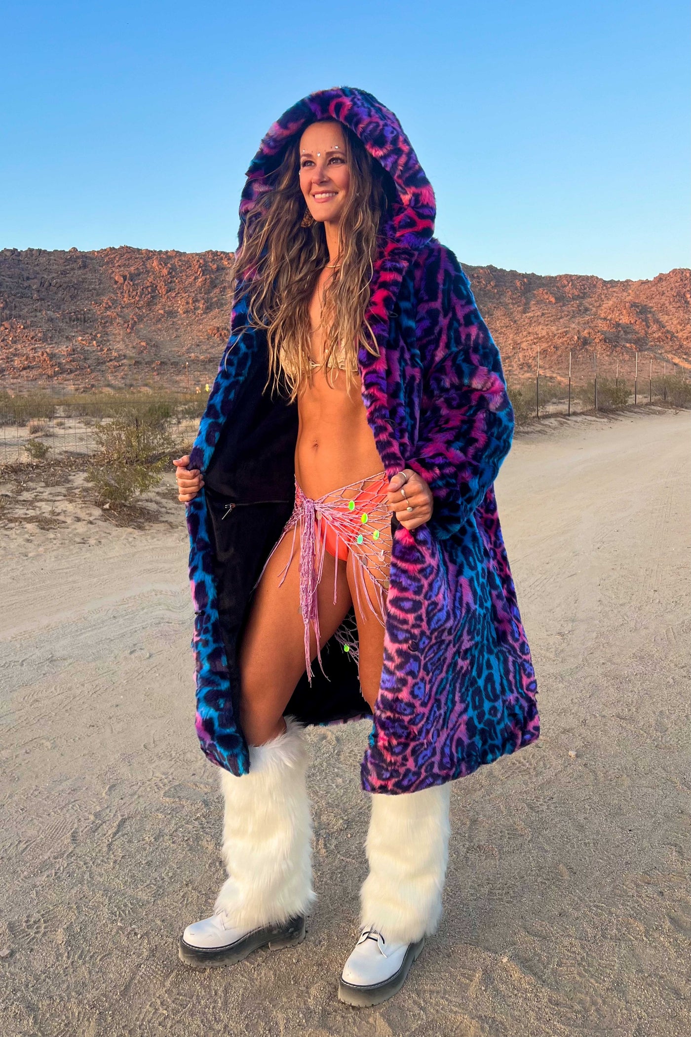 Women's Playa Coat in "Aurora Cheetah" STOCK