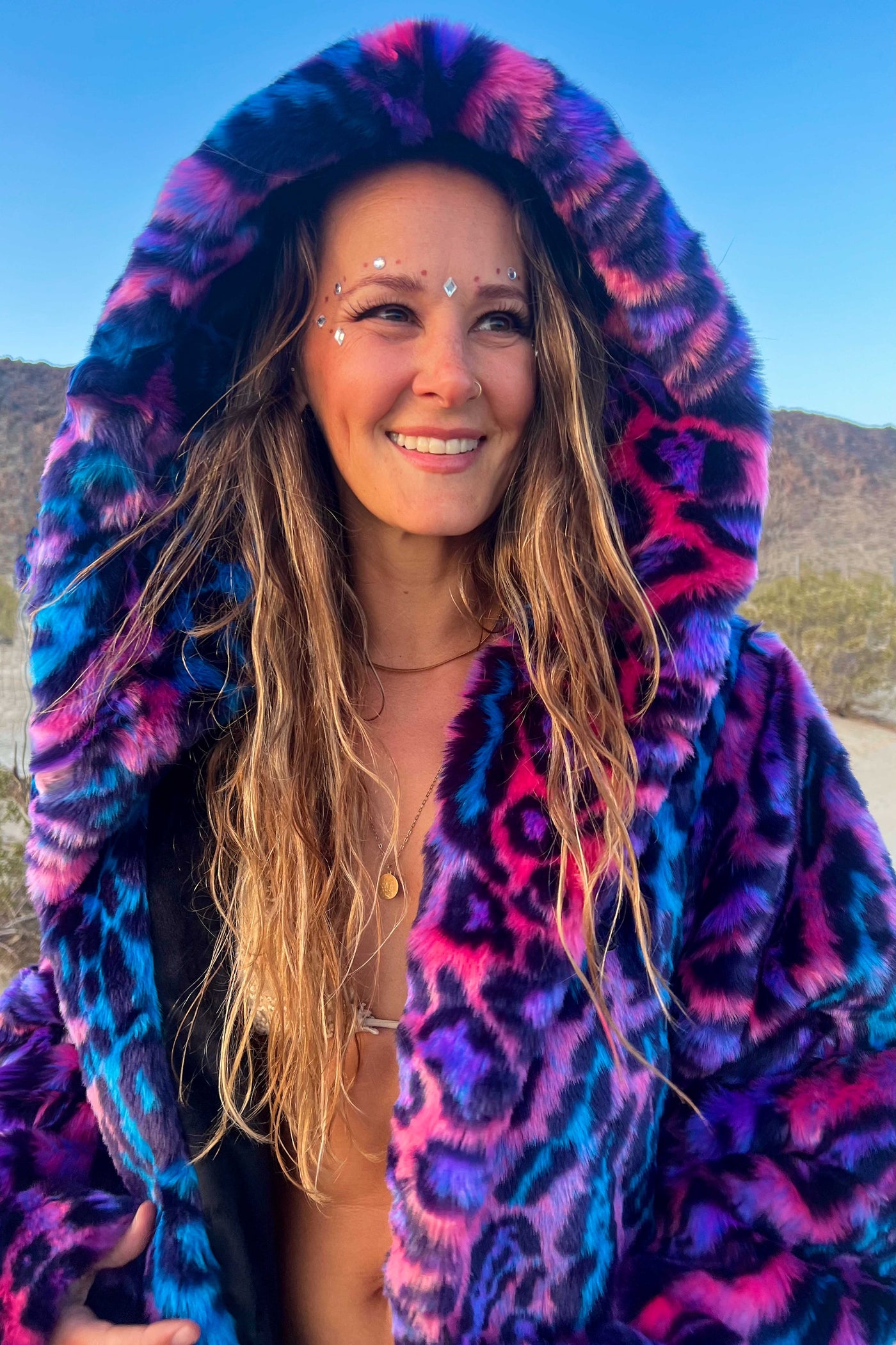 Women's Playa Coat in "Aurora Cheetah" STOCK