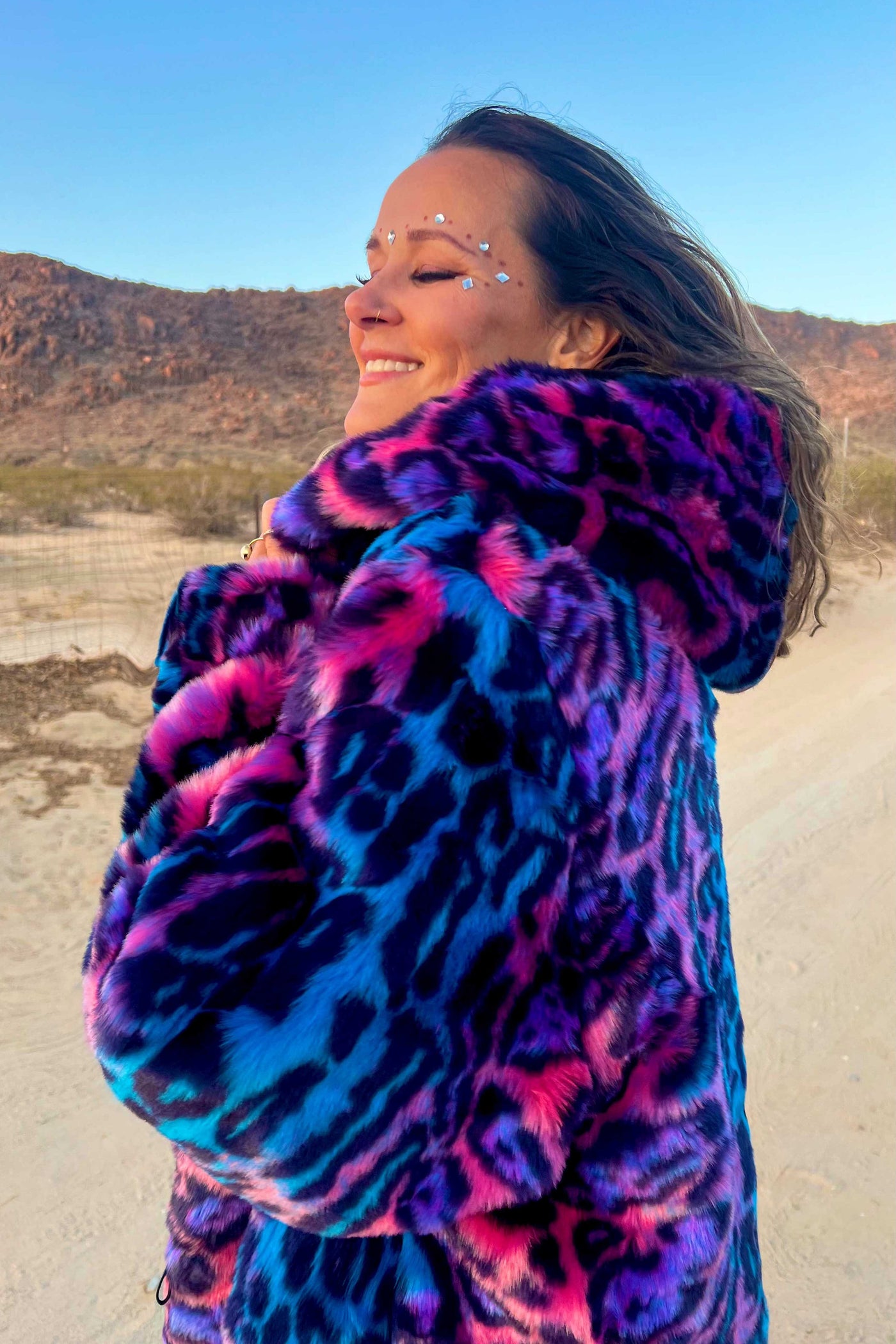 Women's Playa Coat in "Aurora Cheetah" STOCK