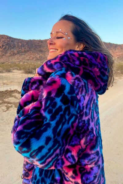 Women's Playa Coat in "Aurora Cheetah" STOCK