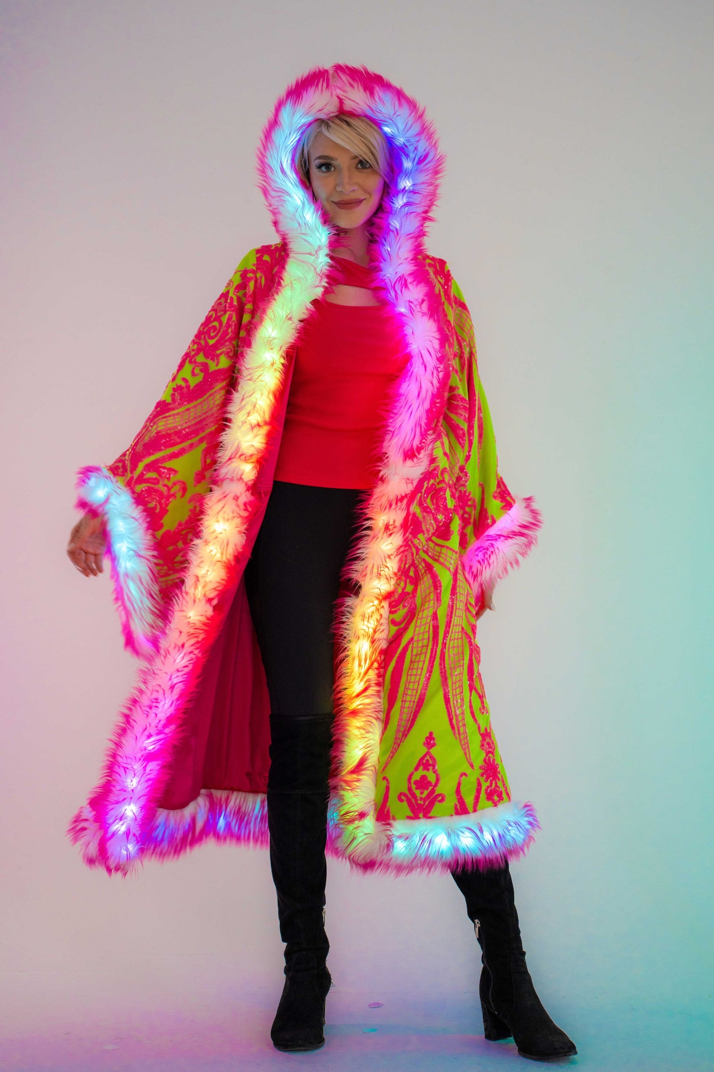 LED Tiny Twinkle Sequin Kimono in "Cherry Limeade" IN STOCK