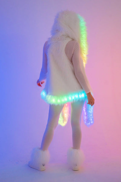 Women's LED Faux Fur Vest in "White"