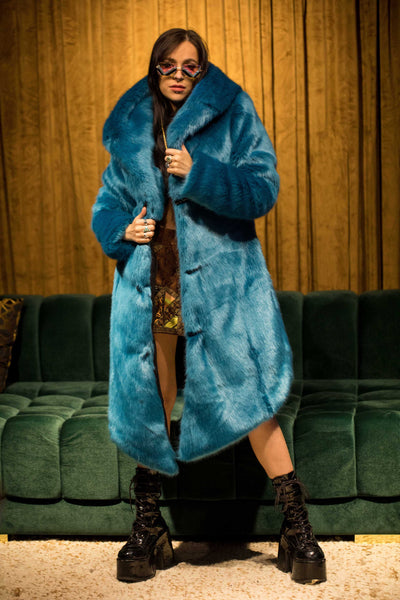 Women's Desert Warrior Coat in "Cookie Monster" Chinchilla