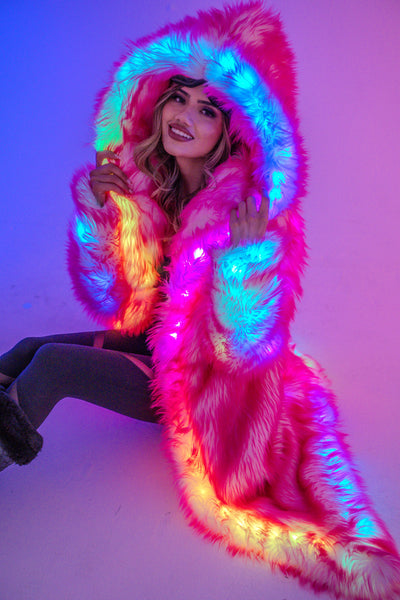 Women's LED Desert Warrior Coat in "Just The Tip-Hot Pink"