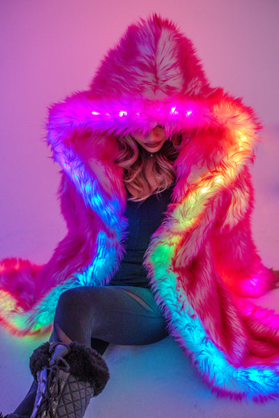 Women's LED Desert Warrior Coat in "Just The Tip-Hot Pink"