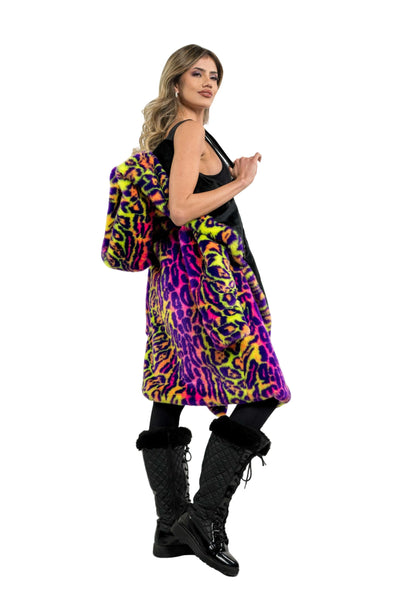 Women's Playa Coat in "Neon Cheetah"