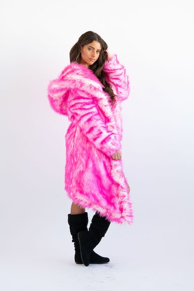 women's-LED-hot-pink-white -faux-fur-coat-3