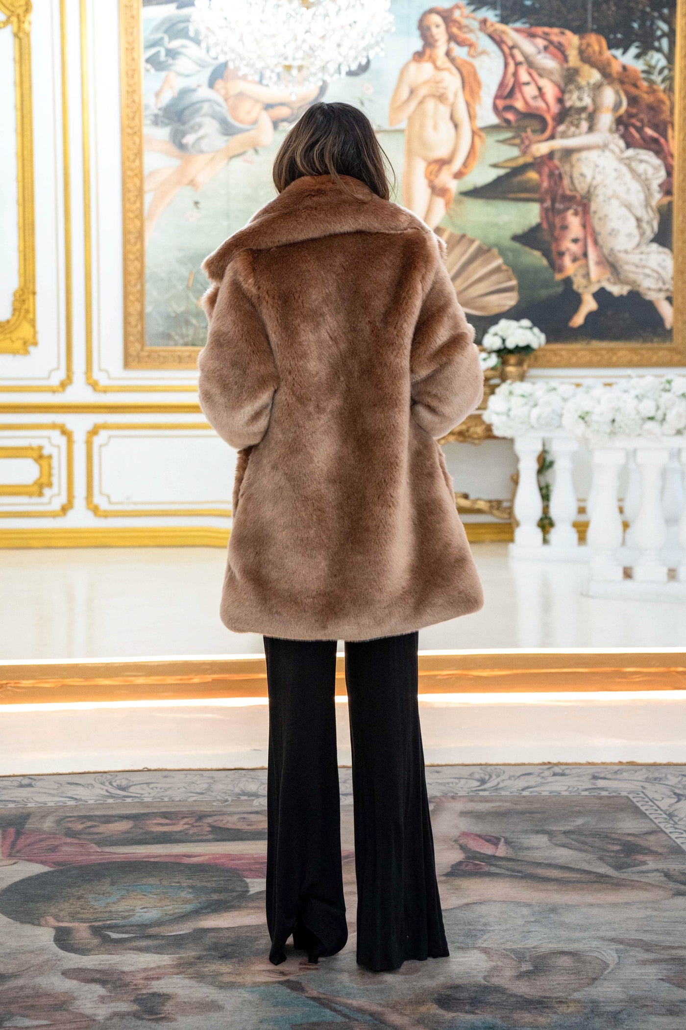 Women's Short Duchess Coat in "Blush" Chinchilla STOCK