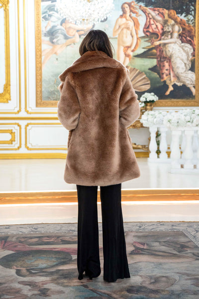 Women's Short Duchess Coat in "Blush" Chinchilla STOCK