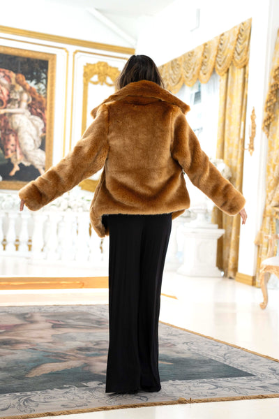 Women's Shorty Duke Coat in "Dark Gold" Chinchilla STOCK