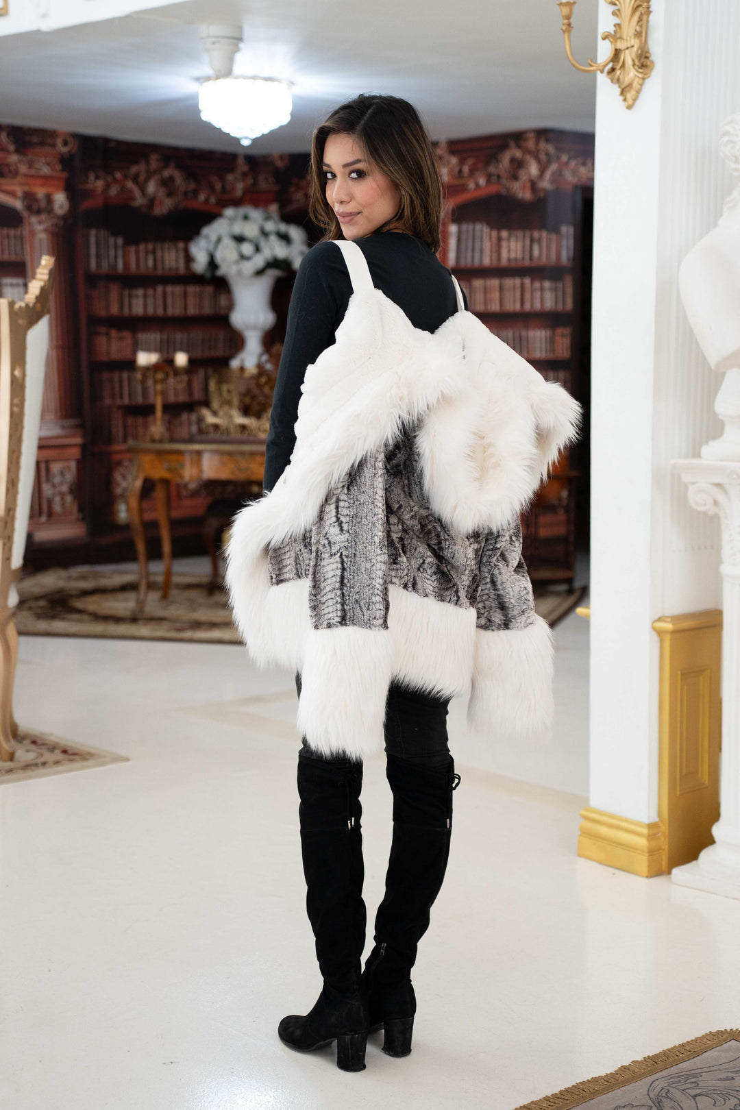 Women's Faux Fur Petite Playa Coat in 