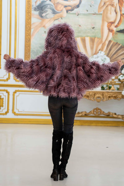Women's Crop Snuggle Coat in "Rose Feather" STOCK