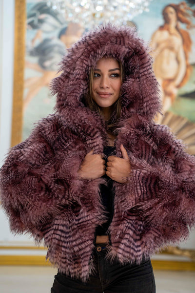 Women's Crop Snuggle Coat in "Rose Feather" STOCK