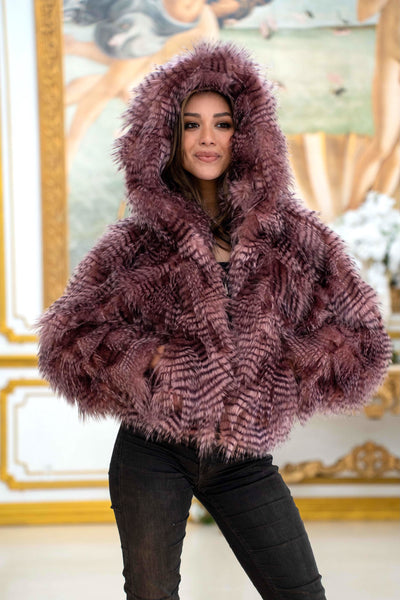 Women's Crop Snuggle Coat in "Rose Feather" STOCK