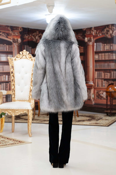 Women's Short Desert Warrior Coat in "Silvery Fox" STOCK