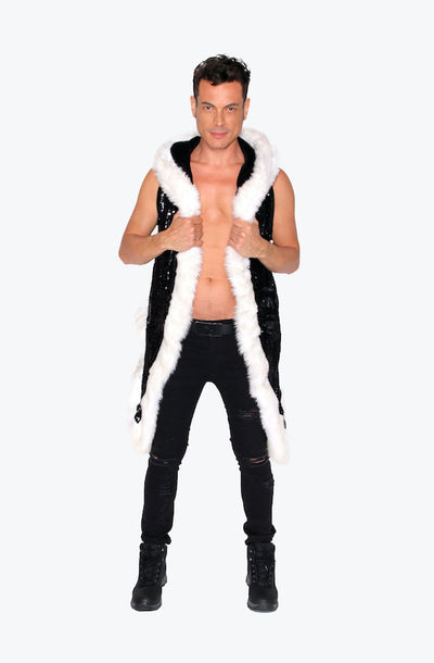 Men's LED Sequin Vest in "Black-White"