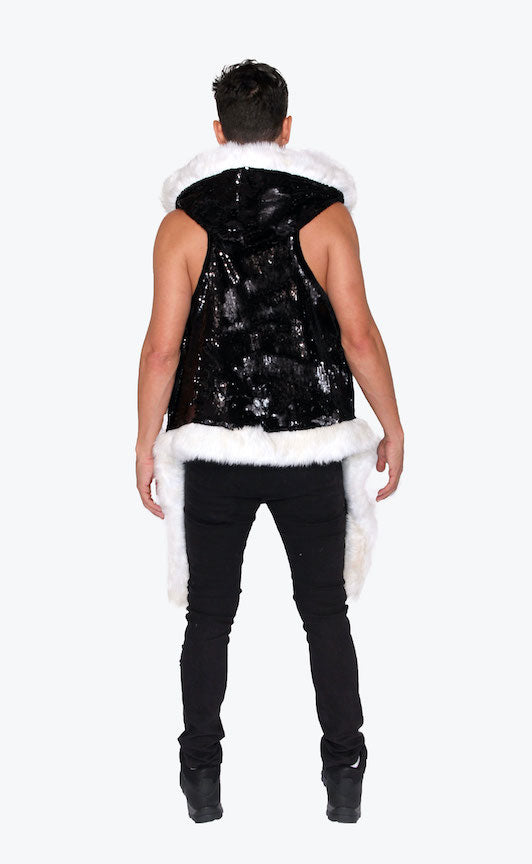 Men's LED Sequin Vest in "Black-White"