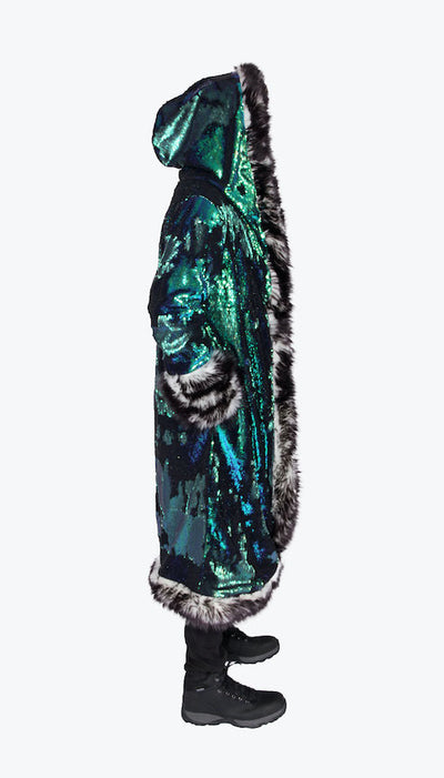 Burning-man-men's--LED-sequin-faux-fur-king-coat-black-green-mermaid-sequin-14f
