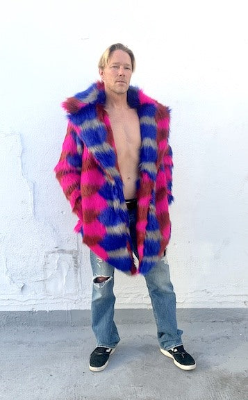 Burning-man-men's-faux fur-blue-gray-fuschia-coat with-collar-00