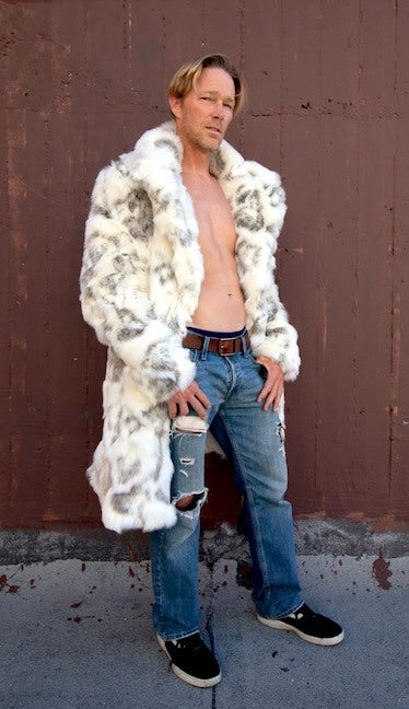 Burning-man-men's-faux fur-ivory-gray-coat with-collar-5