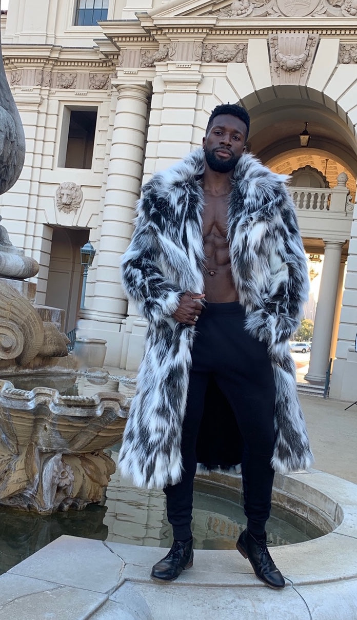ニードルス　V Neck Coat - Acrylic Fur / Curl Men's Faux Fur Vandal Coat in 