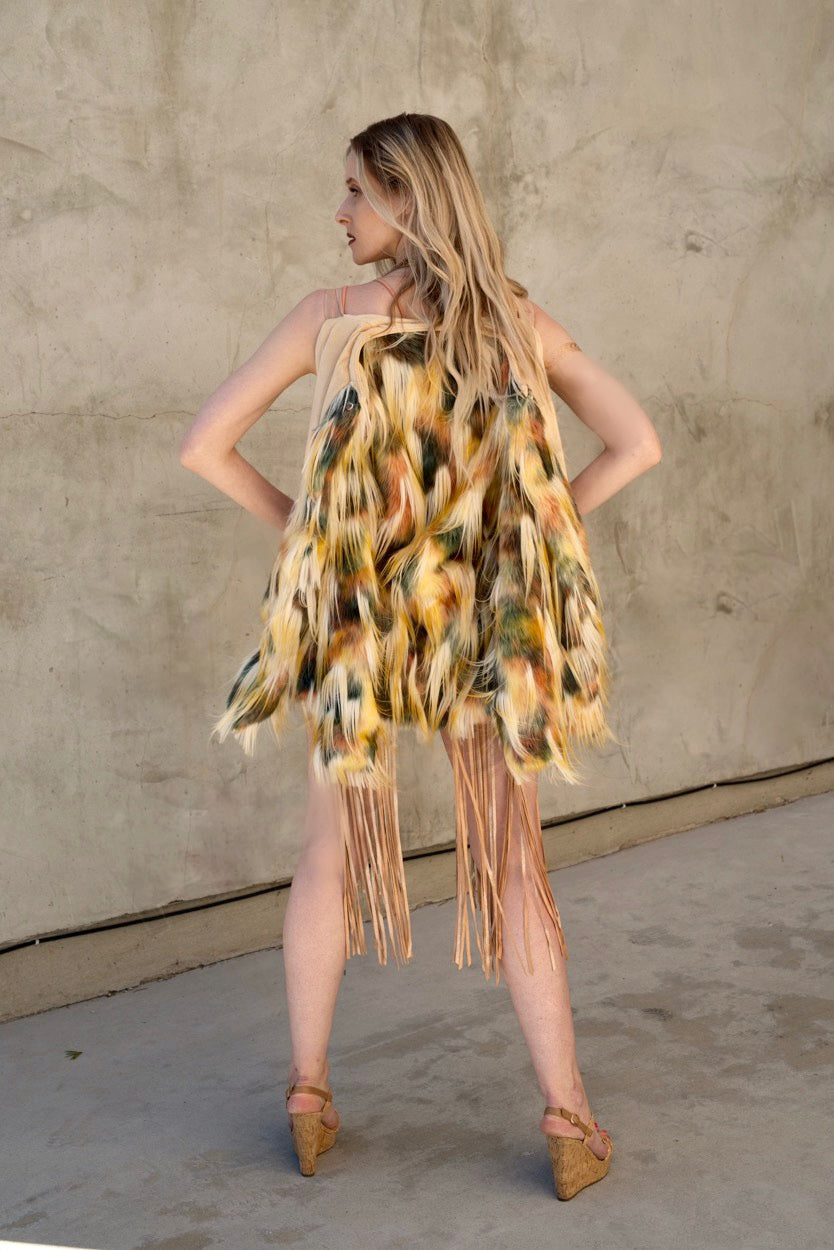 Burning-man-women's-faux-fur-shaggy-coat-gold-green-13