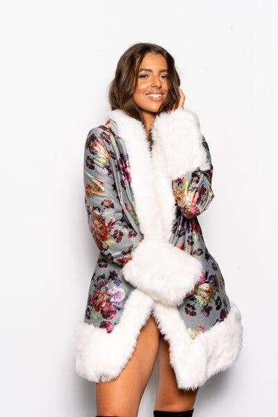 Women's Petite Playa Coat in "Metallic Floral"