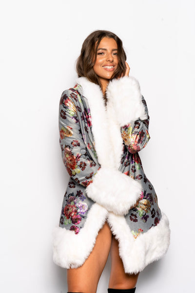 Women's LED Petite Playa Coat in "Metallic Floral" STOCK