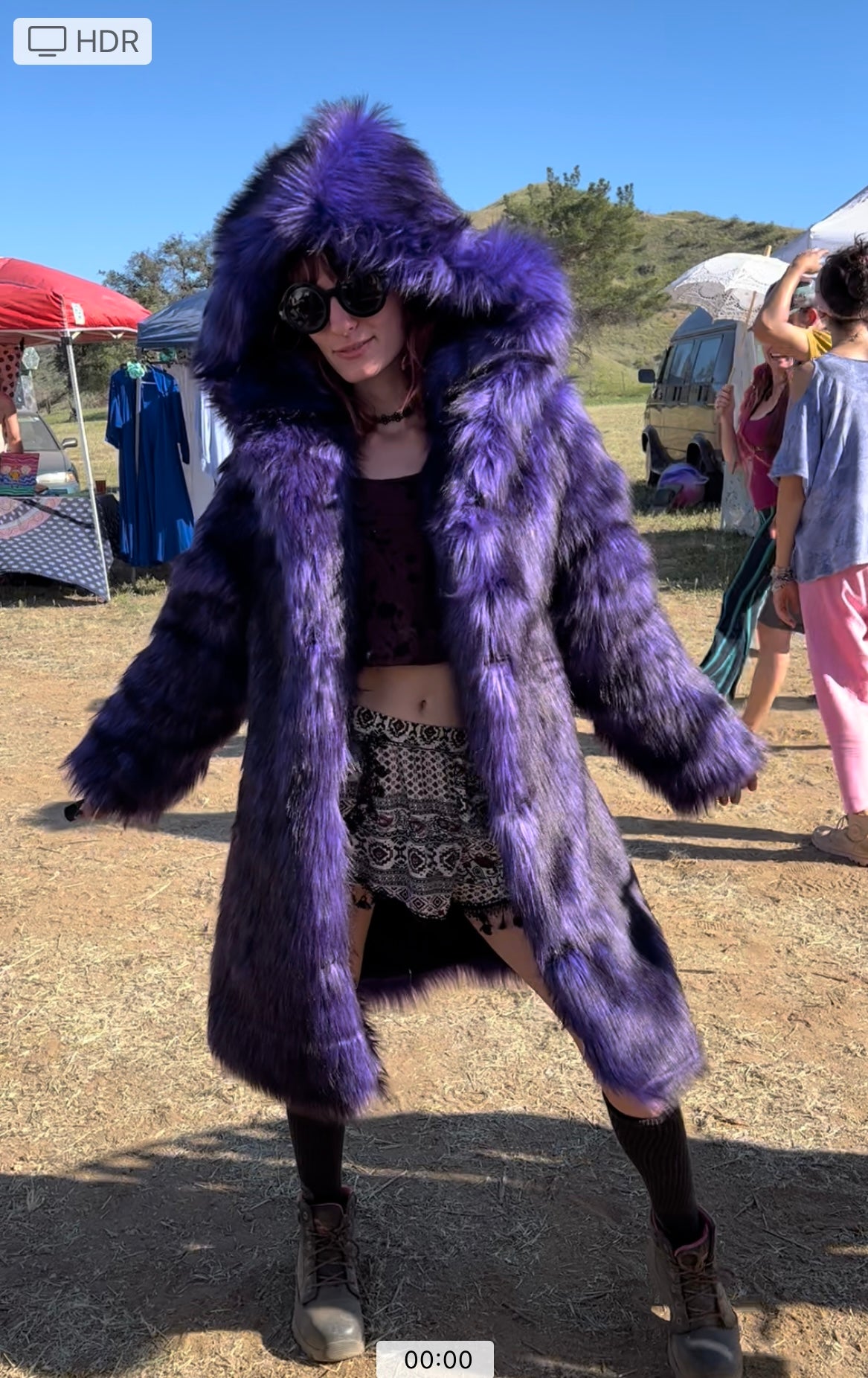 Women's Short Playa Coat in "Purple Wolf"