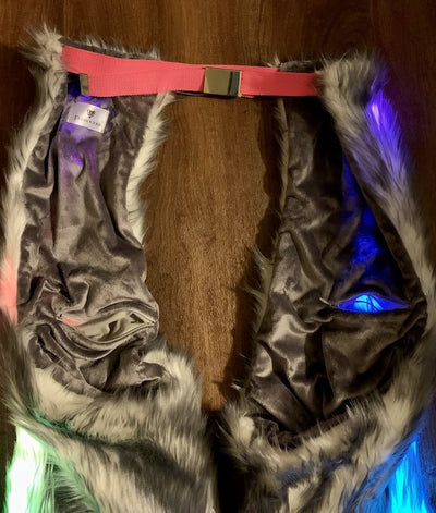 LED- men's-faux-fur-light up-chaps-gray-white-122