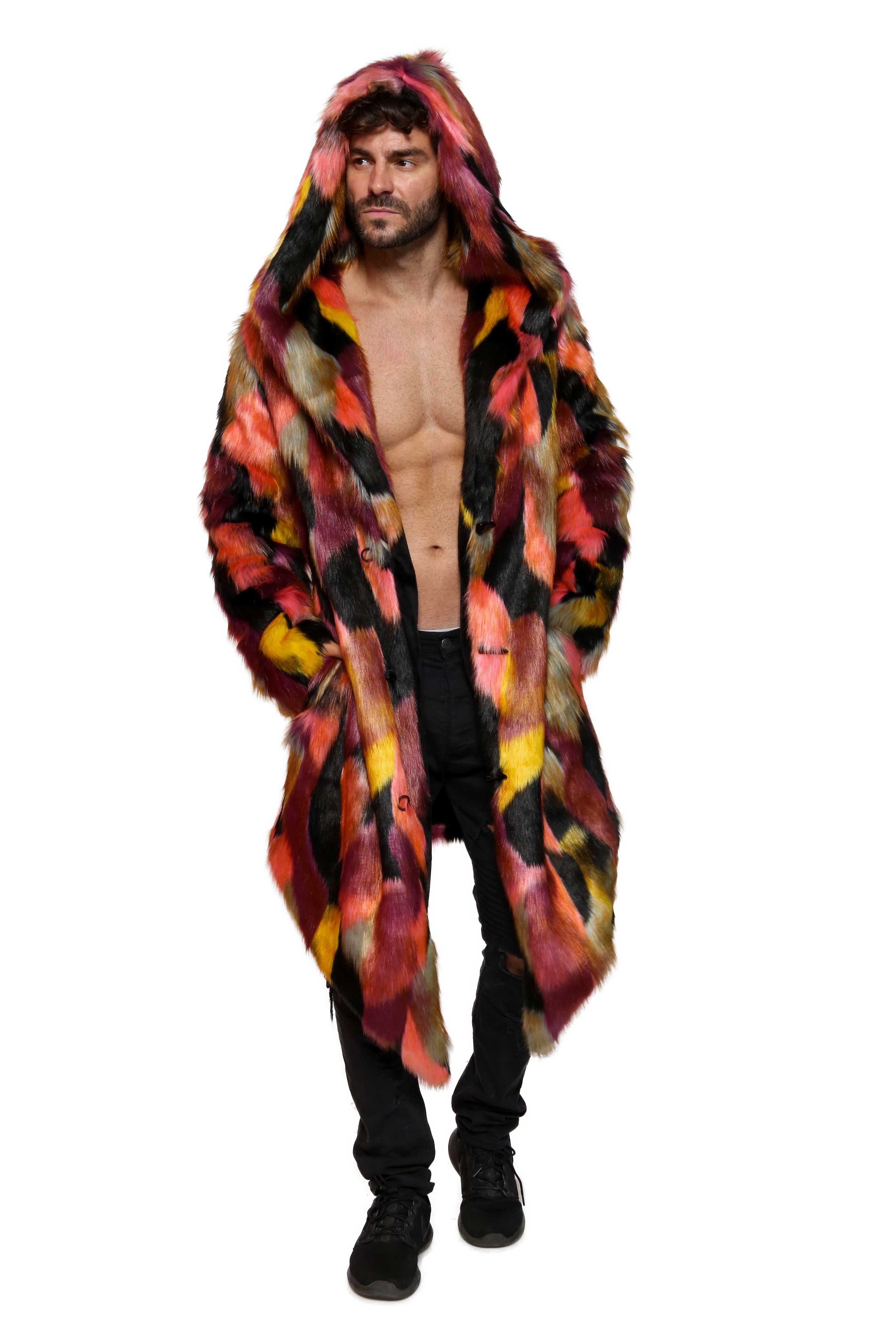 【6(ROKU)】FAKE FUR COAT Zadorin High Quality Cropped Faux Raccoon Fur Coat Women