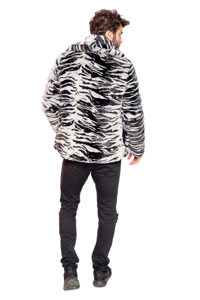 Men's Short Cozy Coat in "Neutral or Electric Tiger"