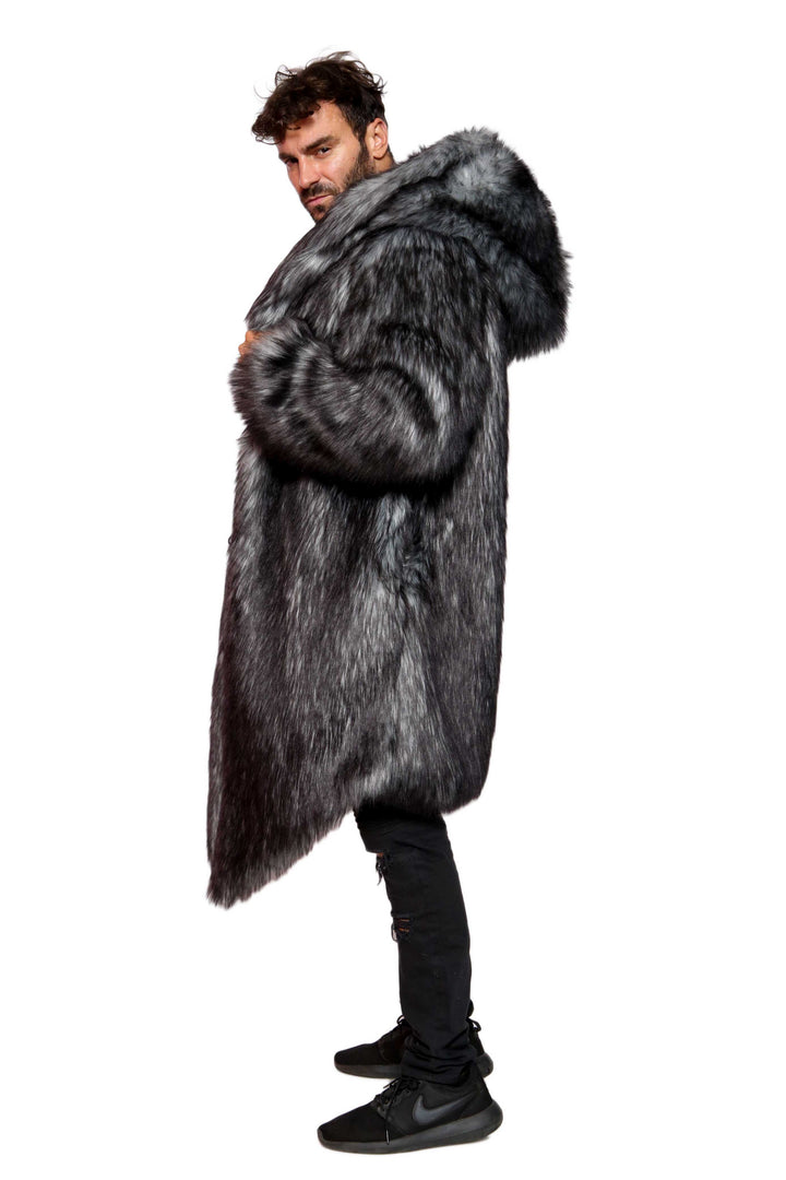Grey wolf faux fur coat outlet