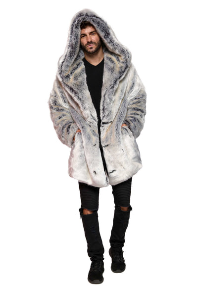 Men's Short Desert Warrior Coat in "Pegasus" Chinchilla