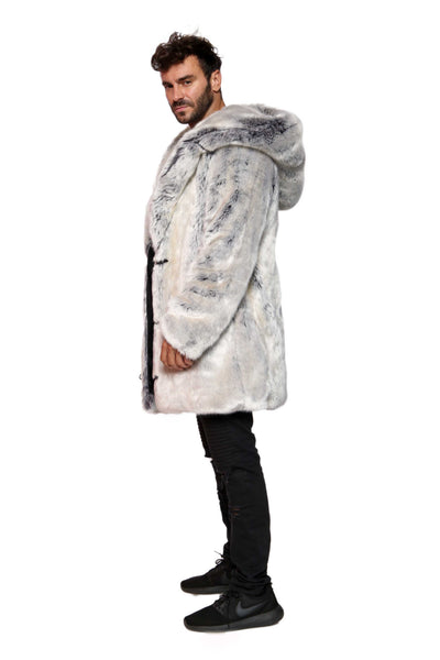 Men's Short Desert Warrior Coat in "Pegasus" Chinchilla