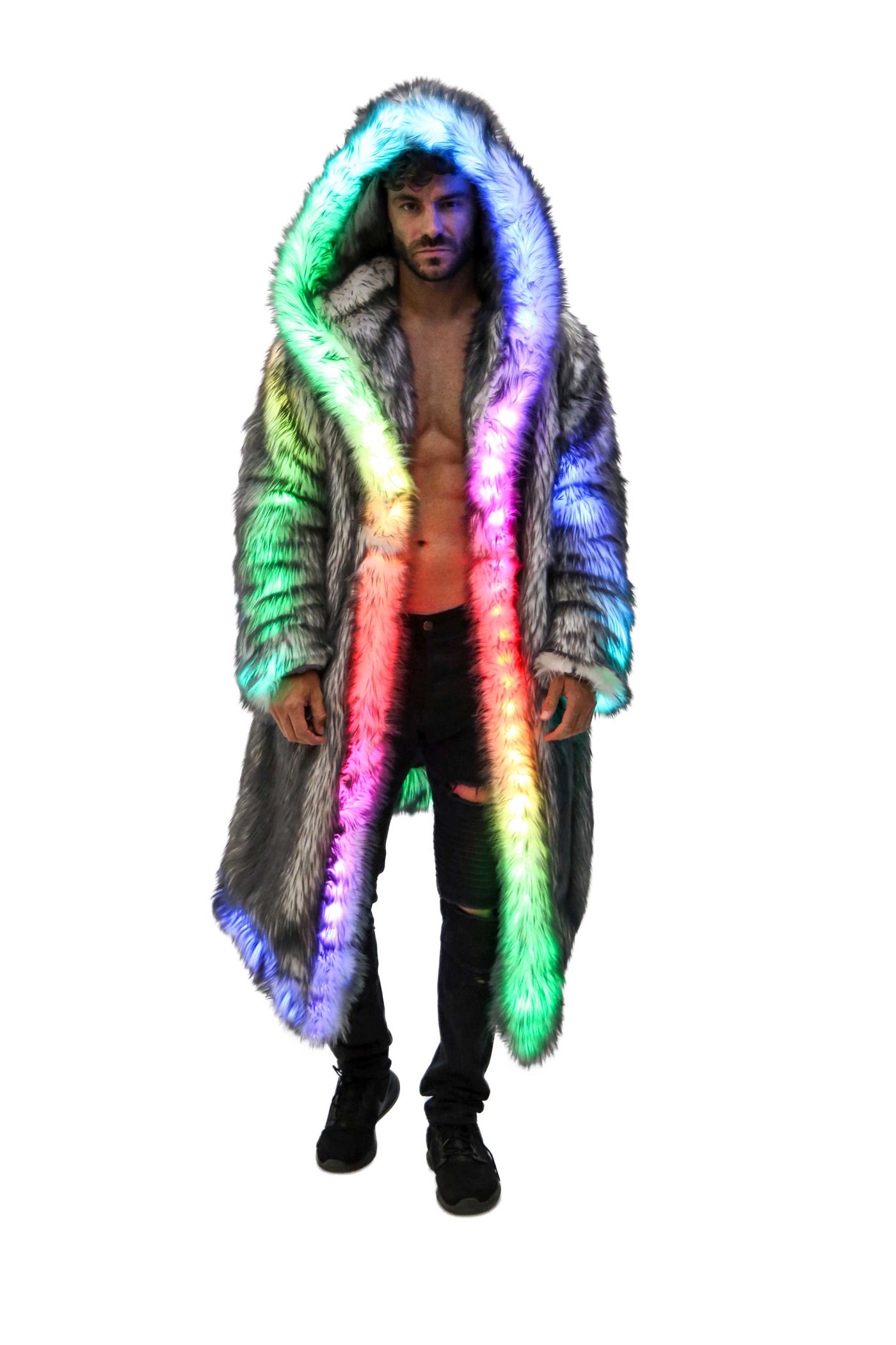 Men's LED Desert Warrior Coat in "Just The Tip-Gray"