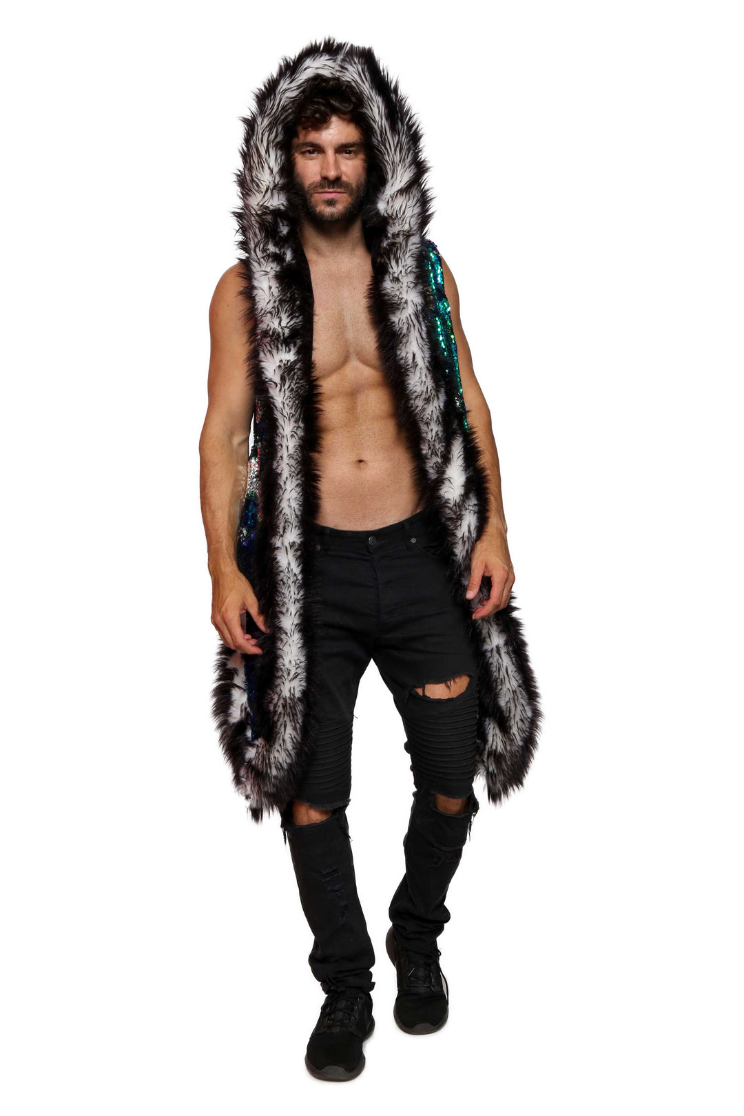Mens-LED-DW-sequin-vest-black-