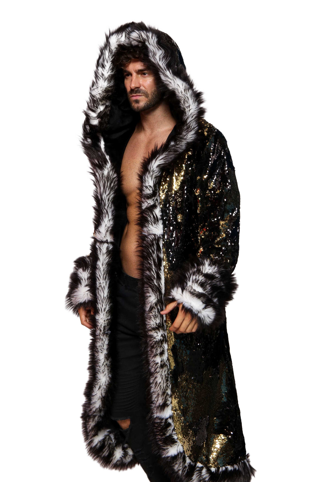 て*や様 GR8 king custom mods coat Men's LED Sequin King Coat in 