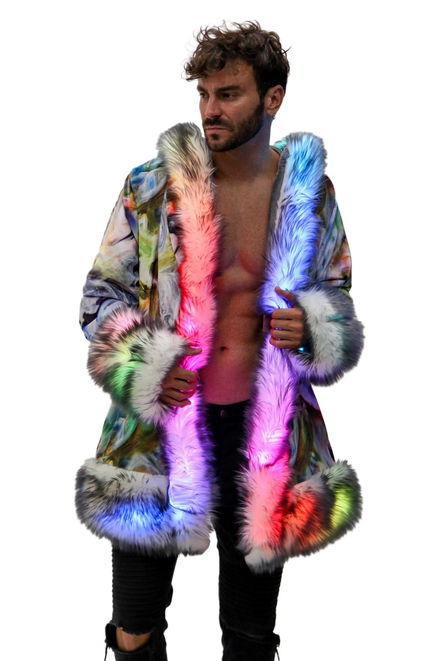 Men's LED Wizard Coat in "Velvet Cyclone"