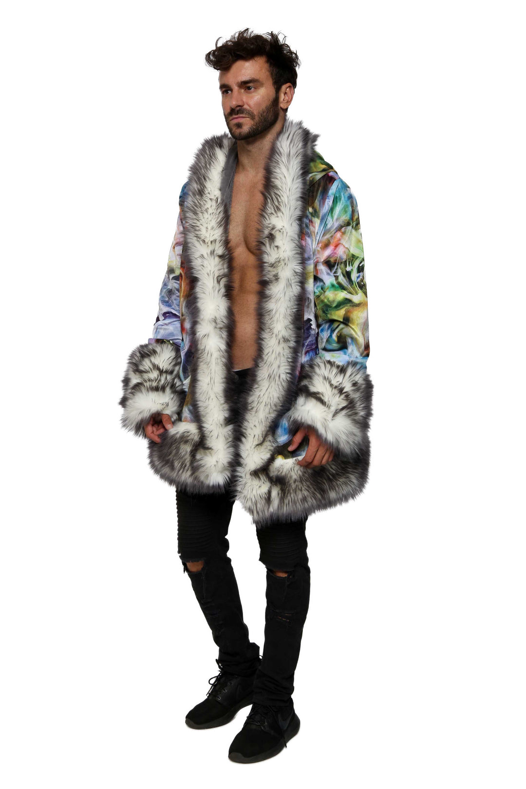 SOFTMACHINE WIZARD COAT ウィザードコート L faux fur festival coat mens-wizard-coat-in-velvet-cyclone