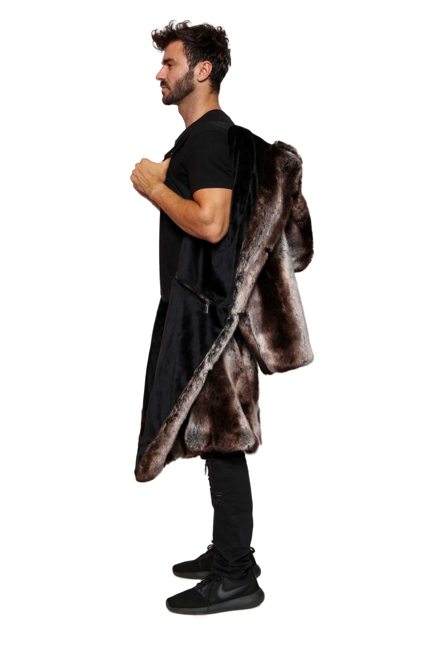 Men's Playa Coat in "Truffle" Chinchilla STOCK