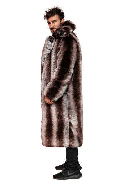 Men's Vandal Coat in "Truffle" Chinchilla