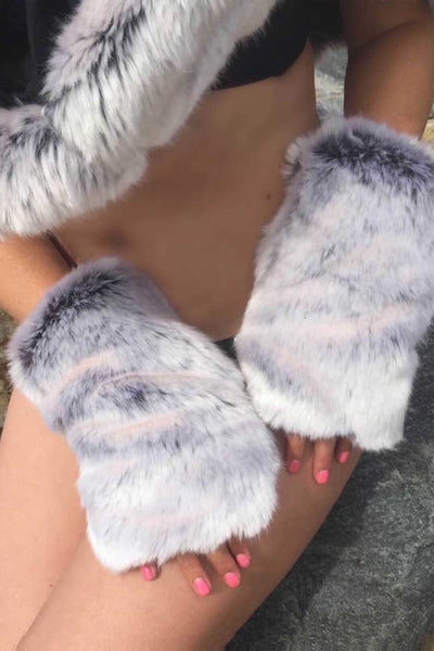 Faux Fur Paws in Chinchilla Furs